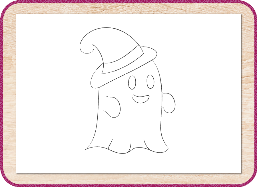disegno del fantasmino di Halloween completo da colorare