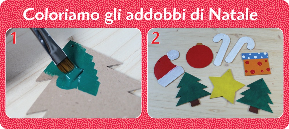 colorare gli addobbi di Natale fai da te