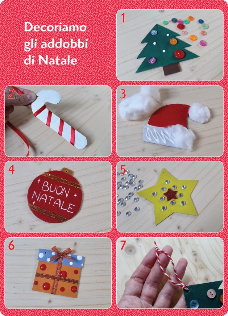 Decorare gli addobbi di Natale per bambini