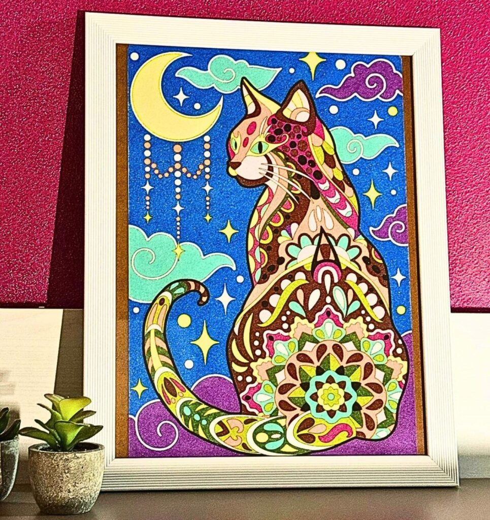 gatto mandala da colorare