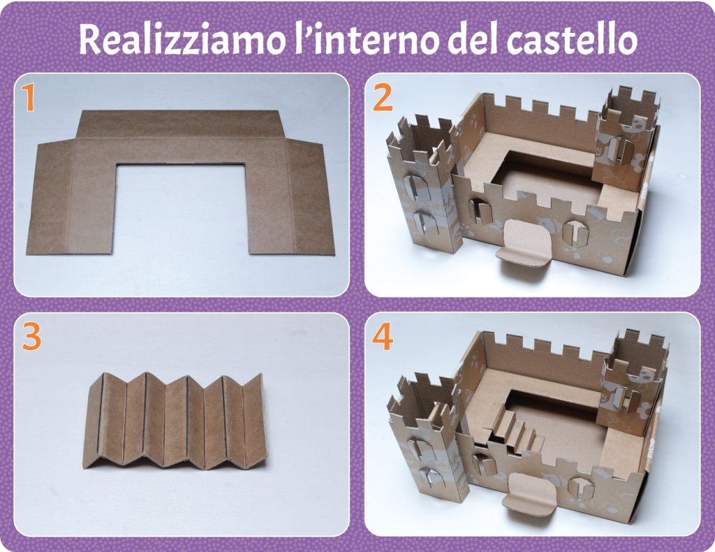 realizzare gli interni del castello di cartone fai da te