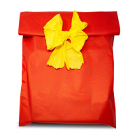 Confezione regalo e biglietto con dedica